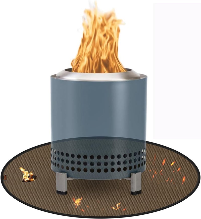 Anze 20" Tabletop Fire Pit Mat, 4 Layers Round Fireproof Mat Campatible with Solo Stove Melsa XL, Heat Resistant Small Rug for BBQ Grill, Non Slip Resuable Pad Solo Stove Accessories - Image 1